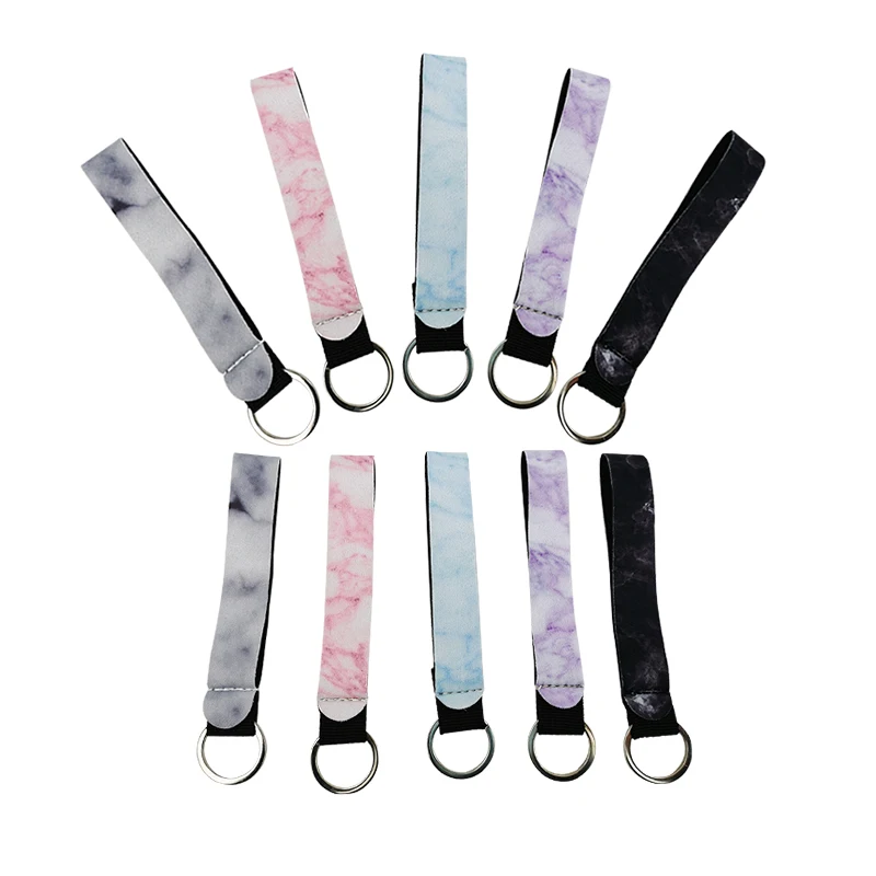 

2020 Newly Release Oil Print Durable Key Fob Neoprene Wristlet Lanyard Keychain RTS