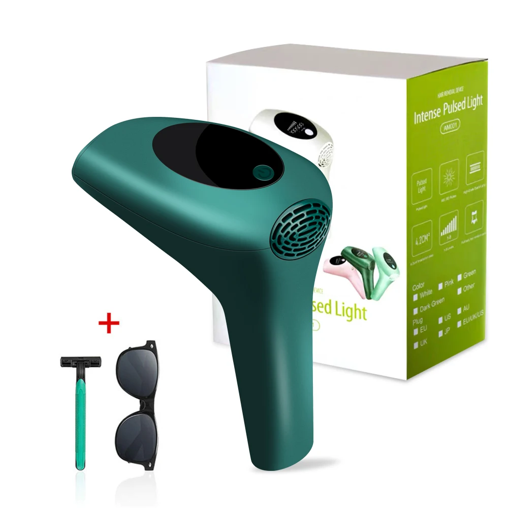 

Mini Triple Safe Handset Home Application IPL Laser Hair Remover Device Ipl Epilator Hair Removal, Pink, white, green, dark green