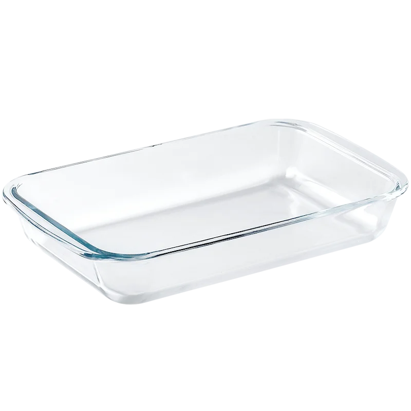 

Transparent toughened glass tableware fish plate oval can be heated or microwave oven