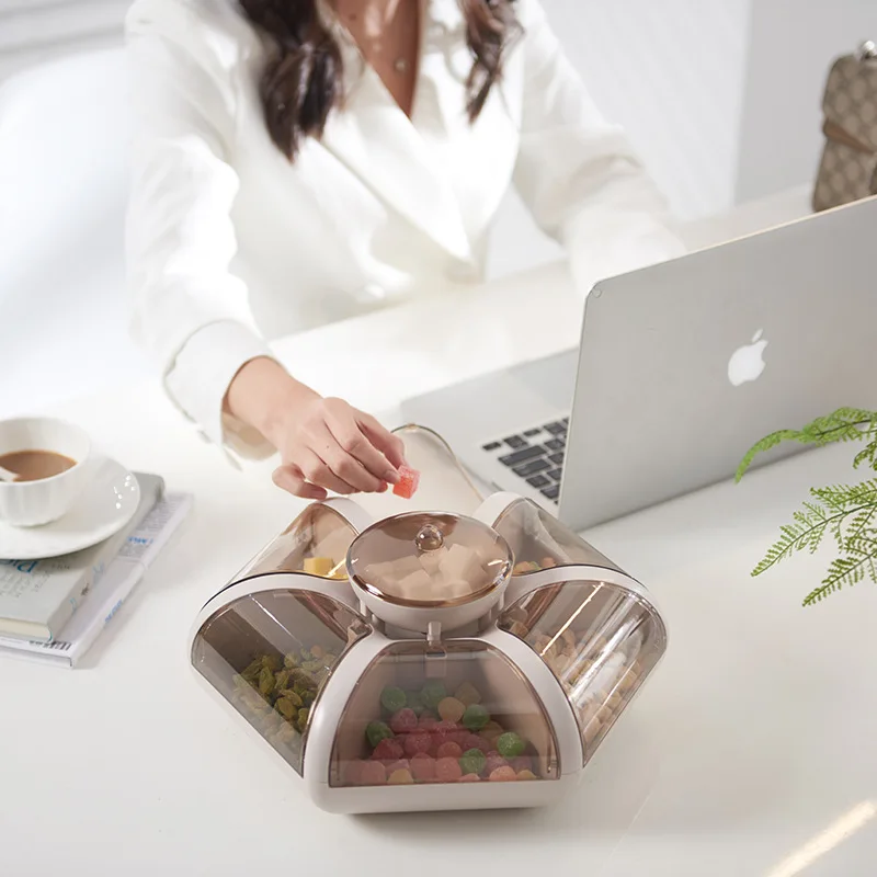 

Lotus fruit tray creative fruit box Candy box Dried fruit and seed tray with lid pressing snack box, Photo