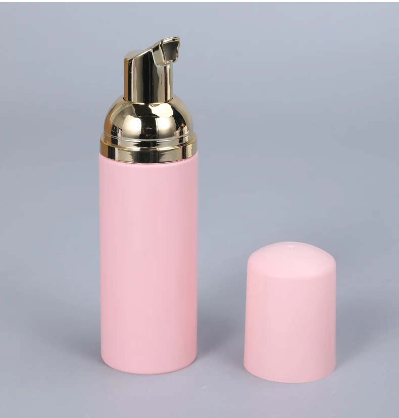 

Empty Plastic Bottle For Cosmetic Frosted Facial Hair Oil Lotion Packaging With Gold Silver Pump Lid