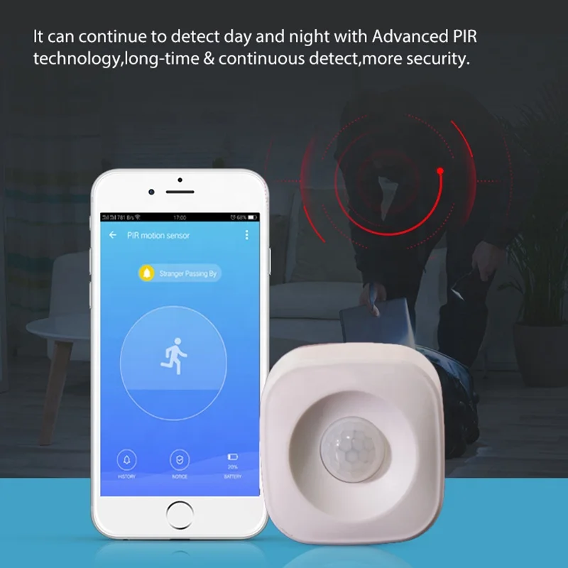 Pir Motion Sensor With Instant Notification For Real Time Monitoring