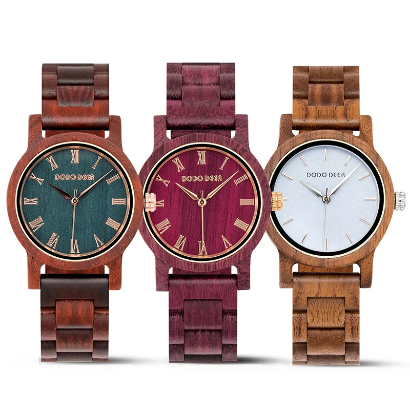 

DODO DEER 2021 New Design Fashion Ladies Watches Natural Sandalwood Walnut Wood Watch for women