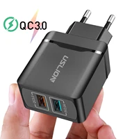 

Free Shipping USLION QC 3.0 Quick Charge Dual Ports USB Charger EU Plug for iPhone Wall Charger Adapter for Huawei Xiaomi