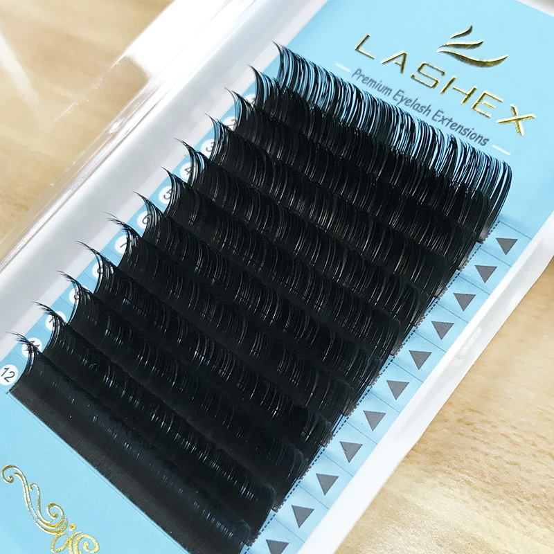 

LASHEX lash supplies private label 0.12 0.15 0.20 0.25 flat lashes custom Wholesale Split Tips Ellipse Flat Eyelash Extension, Natural black or customization