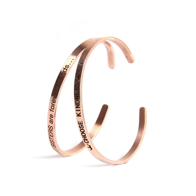 

Stainless Steel bracelets rose gold mantra band cuff bracelets not all who wander are lost JANICE JEWELRY