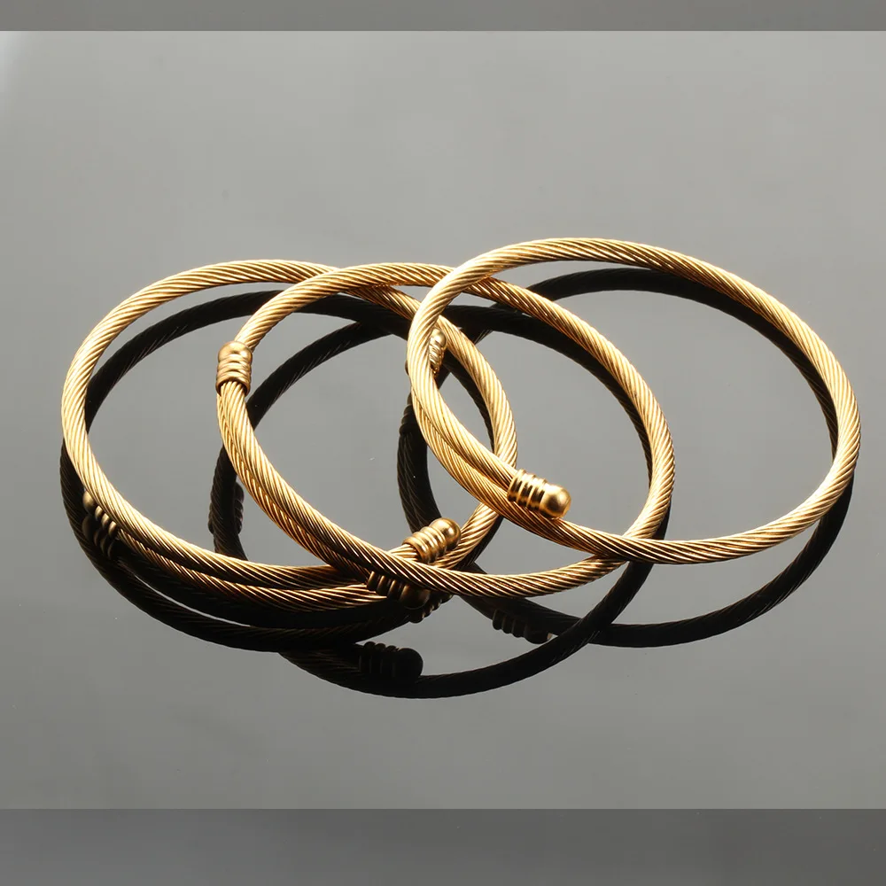 

Fashionable DIY Jewelry Stocks Sell Stainless Steel Bracelet Adjustable Size In Gold and Silver Color New Bangle Bracelet