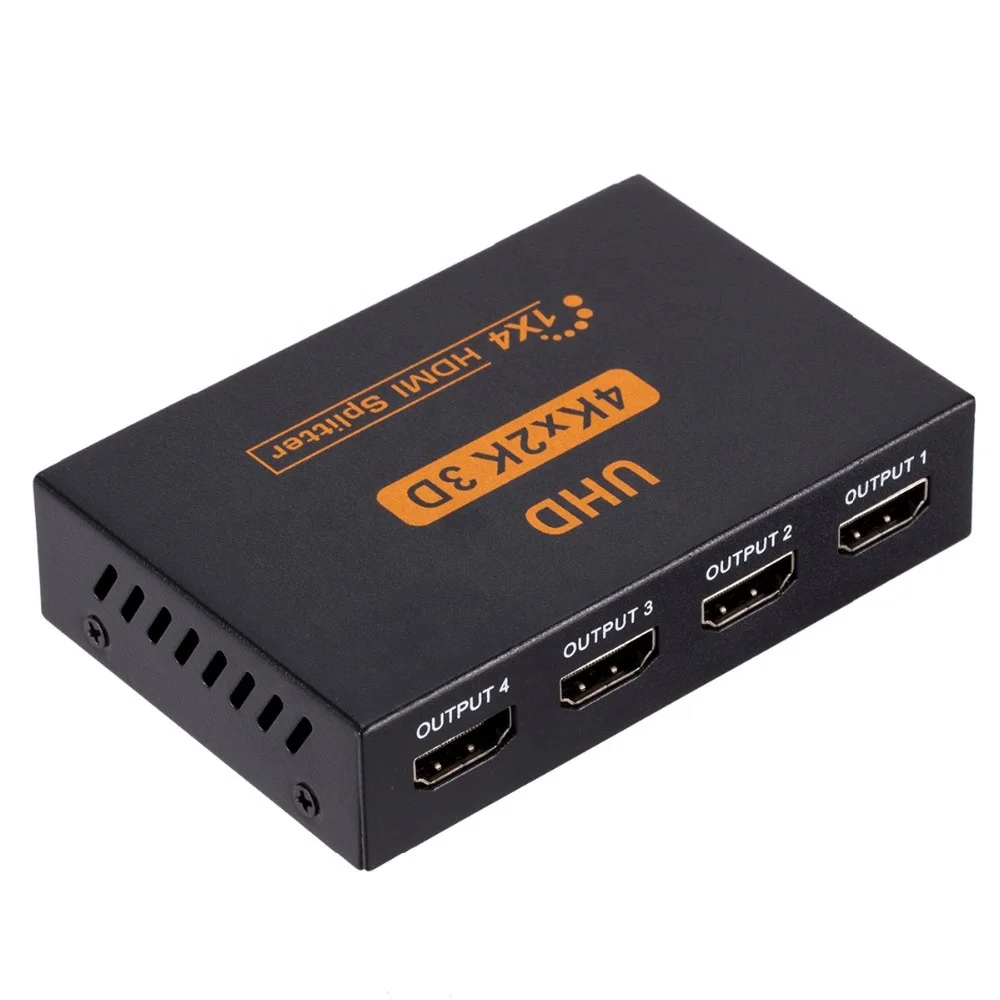 

Ultra HDMI 4K 4 Port HDMI Splitter 1x4 Repeater Amplifier 1080P 3D Hub 1 In 4 Out