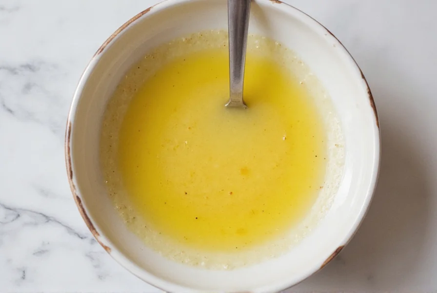 Ginger sauce served with sushi rolls and dumplings on wooden plate