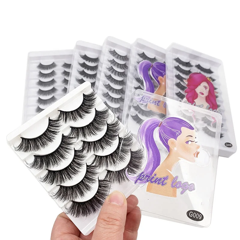 

Custom False Silk Eyelash Vendor 15mm 18mm 20mm Natural 5 Pack 8 Pack Luxury Synthetic Fiber 3D Faux Mink Full strip Lashes, Natural black