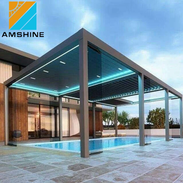 

Bioclimatica aluminum pergola louvered roof roofing systems with curtain, Customized colors