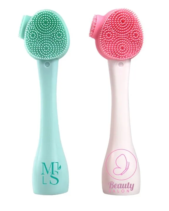

Other rubber products 2 in 1 portable face massager stemer exfoliating facial deep cleansing silicone skin brush set customize, Mint green/pastel pink/mint green+white/pastel pink+white