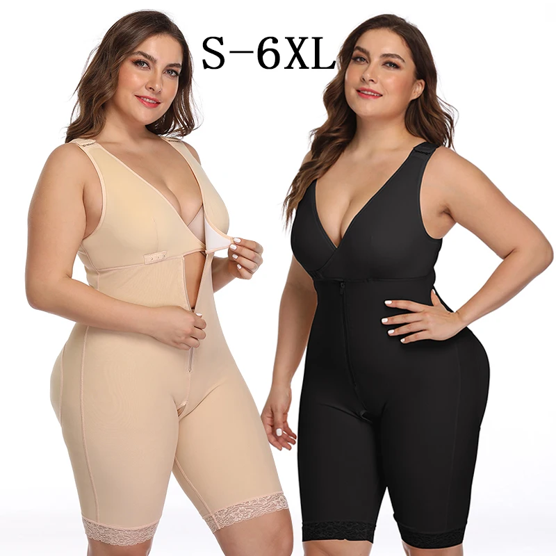 

Dropship Quality Plus Size Fat People Gaine De Mujer Bodyshaper Full Body Shaper Colombian Fajas Wholesale Shapewear For Women, Black,nude