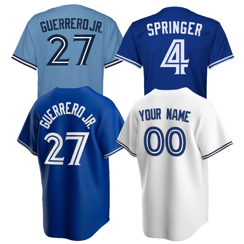 

Customize Embroidery Baseball Blue Jay Jersey Guerrero Jr #27 Royal Springer #4 Shirts Clothing Men Toronto Red Jerseys