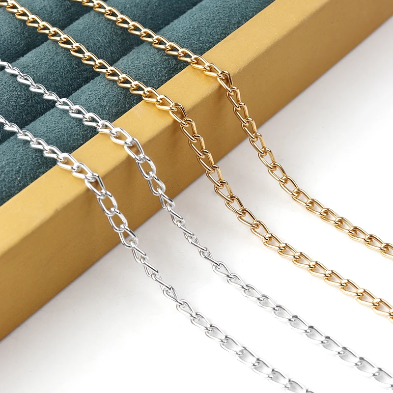 

jewlery making supplies 3.5*6.2*1mm Round wire containment chain gold chain roll