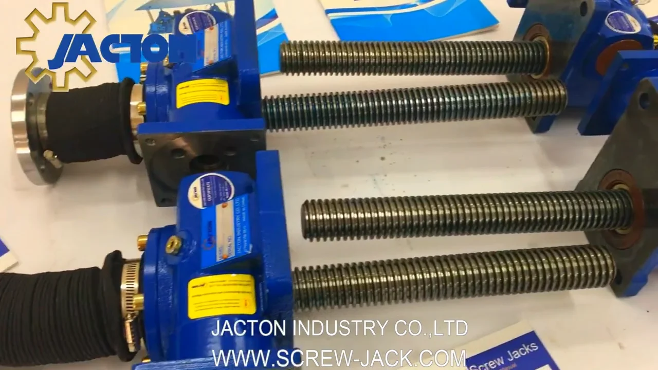 Canada Customer 5 Ton Screw Jack With Servo Motor Flange Travel 300 Mm