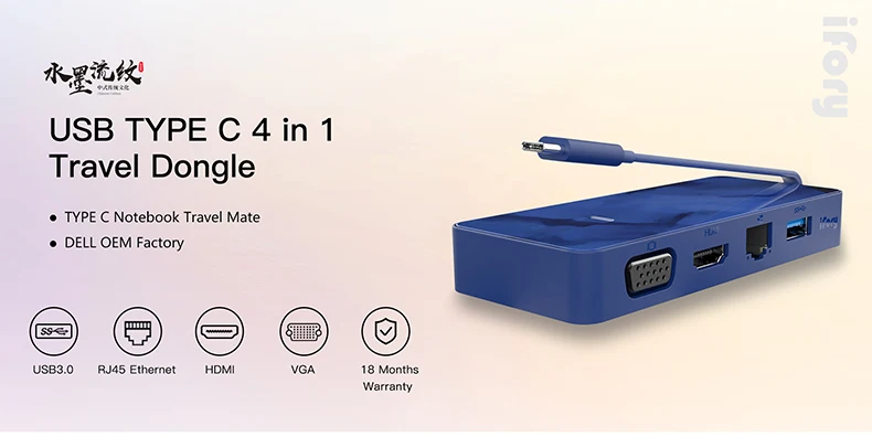4 in 1 Dongle Type-C Converter Adapter 4-in-1 Type C Adapter with USB 3.0 for Mac - ANKUX.COM