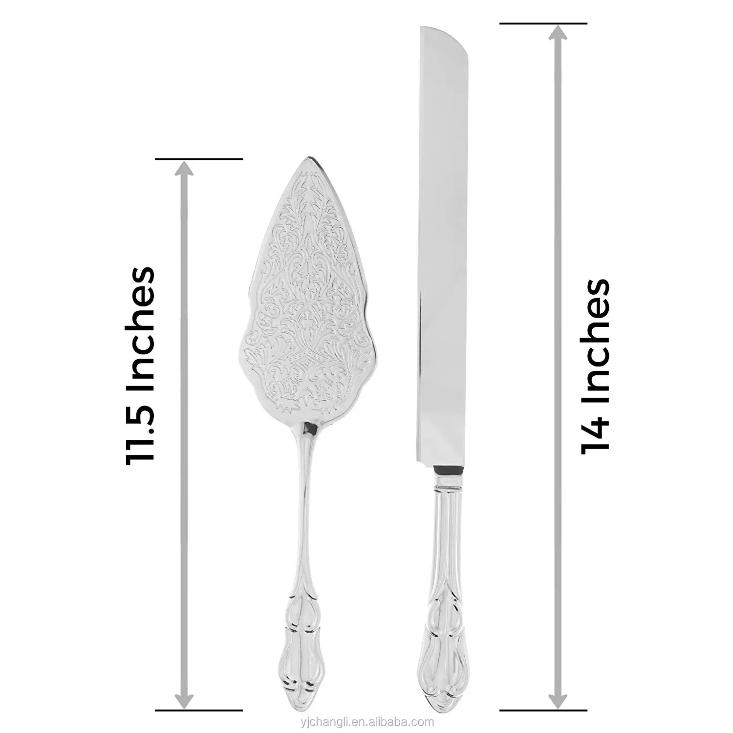 Celebration Cake Knife Server Set Silver Wedding Or Anniversary,Party