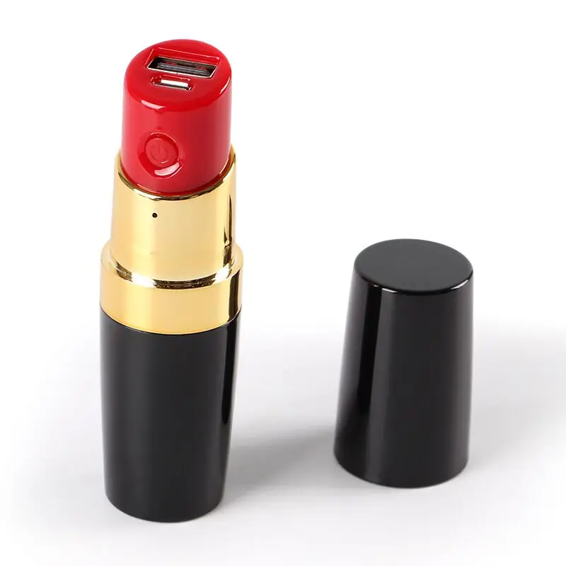 

2020 best seller 3000mah mini lipstick shape power bank, Red ,pink