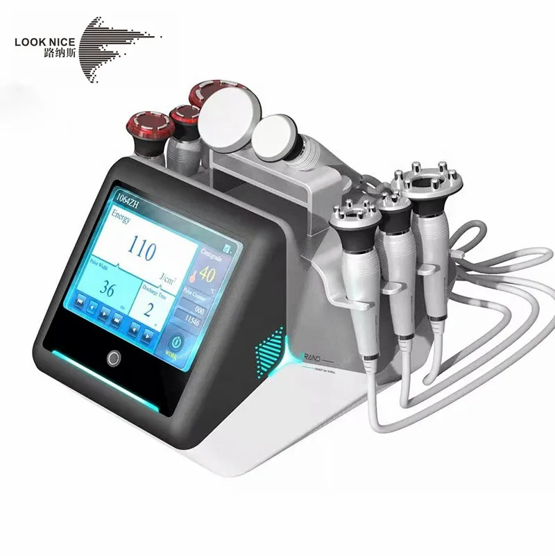 

trendy 8 in 1 40k ultrasonic cavitation rf face lifting liposuction fat reduction slimming machine, White