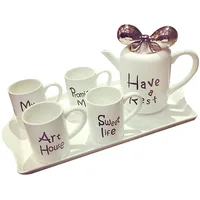 

European afternoon tea set creative ceramic cup simple household red cup British coffee cup set