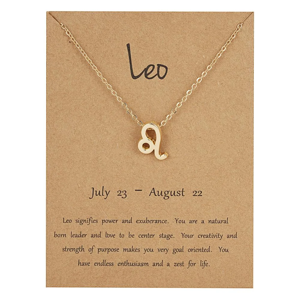 

Jewelry Elegant 12 Constellation Zodiac Sign Necklace Pendants Charm Gold Chain Choker Astrology Necklaces