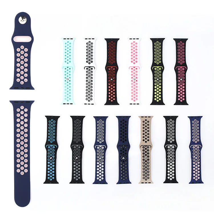 

44mm 42mm Customization Silicone Mesh Dual Colors Watchband More Colorful Choise For Apple