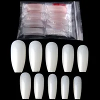 

600Pcs Nail art design Oval Full Cover Artificial False Coffin Ballet Nail Tips Full Cover Tips Manicure ABS Fake Nails Tools