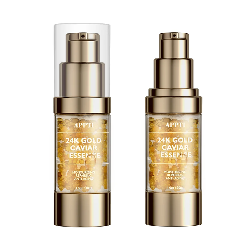 

Wholesale 24k Gold Caviar Essence Hyaluronic Acid Essence Concentrate Anti-Aging & Whitening Face Serum