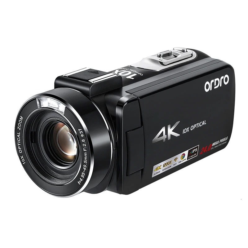 

AC7 10X Optical Zoom Conference Vlog Hunting Wedding 4K UHD Professional Video Camera