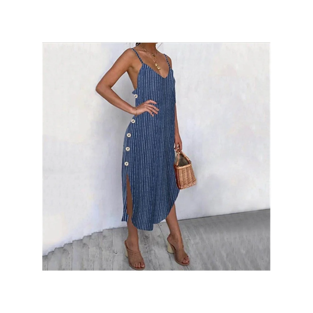 

2021 latest fashion Medium length striped halter lady skirt with loose pullover, 3colors