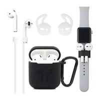 

Silicone For Airpod Case,Watch Band Holder Anti-lost Strap Ear Cover Hooks Keychain For Airpods Accessories Set 5 in 1