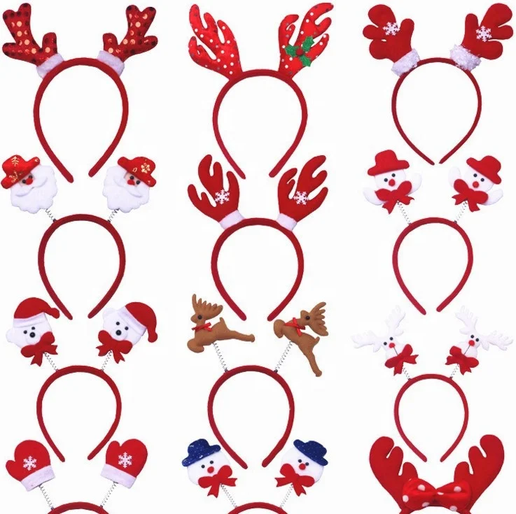 

12 Christmas Headbands with Different Designs for Christmas and Holiday Parties ( FIT ALLL