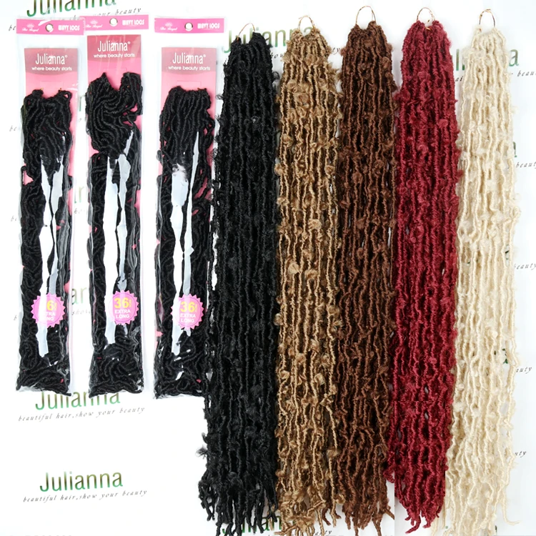 

Julianna 14 18 24 36 Distressed locs Craft Dread Locks Crochet Braiding Light African Hair Extension 36 inch Distressed locs, 1b,27,30,613,bug