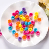 

Ready Goods Fancy Color Large Hole Plastic 6mm Pony Beads