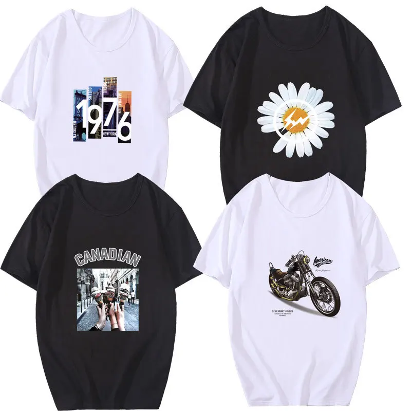 

2021 summer fashion men's t-shirt wholesale custom design flower type men's cotton T-shirt