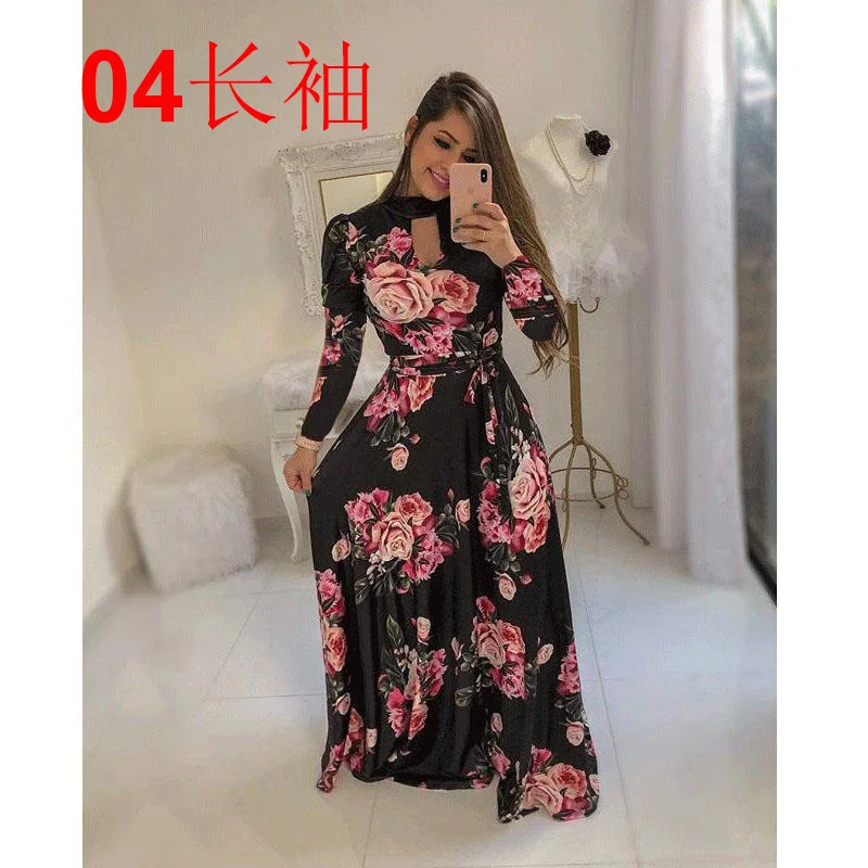 

WW-0085 Printing on the European and American fashion full-skirted dress dress printed womens clothes 2021 puff dress, As your request