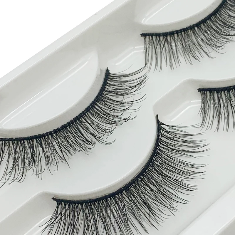 
2 Pairs Handmade Private Label Synthetic Hair Custom Eyelash Box 3D Eyelash Vendors 