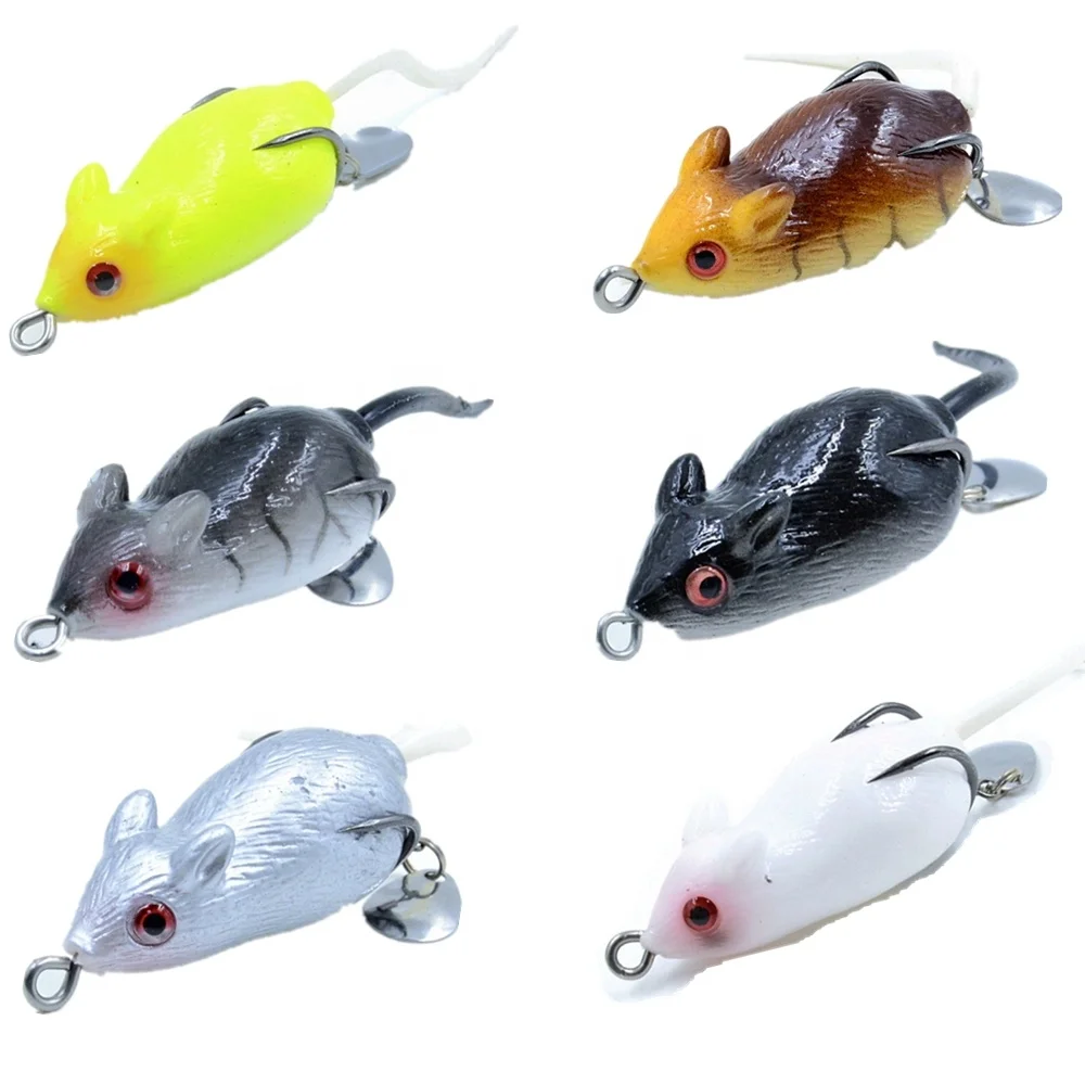 

TY1Pcs/lot 3D Eyes Soft Mouse Bait Fishing Lure 5cm 10g Floating Crankbait Artificial Bait Fishing tackle everything for fishing, 6 colors