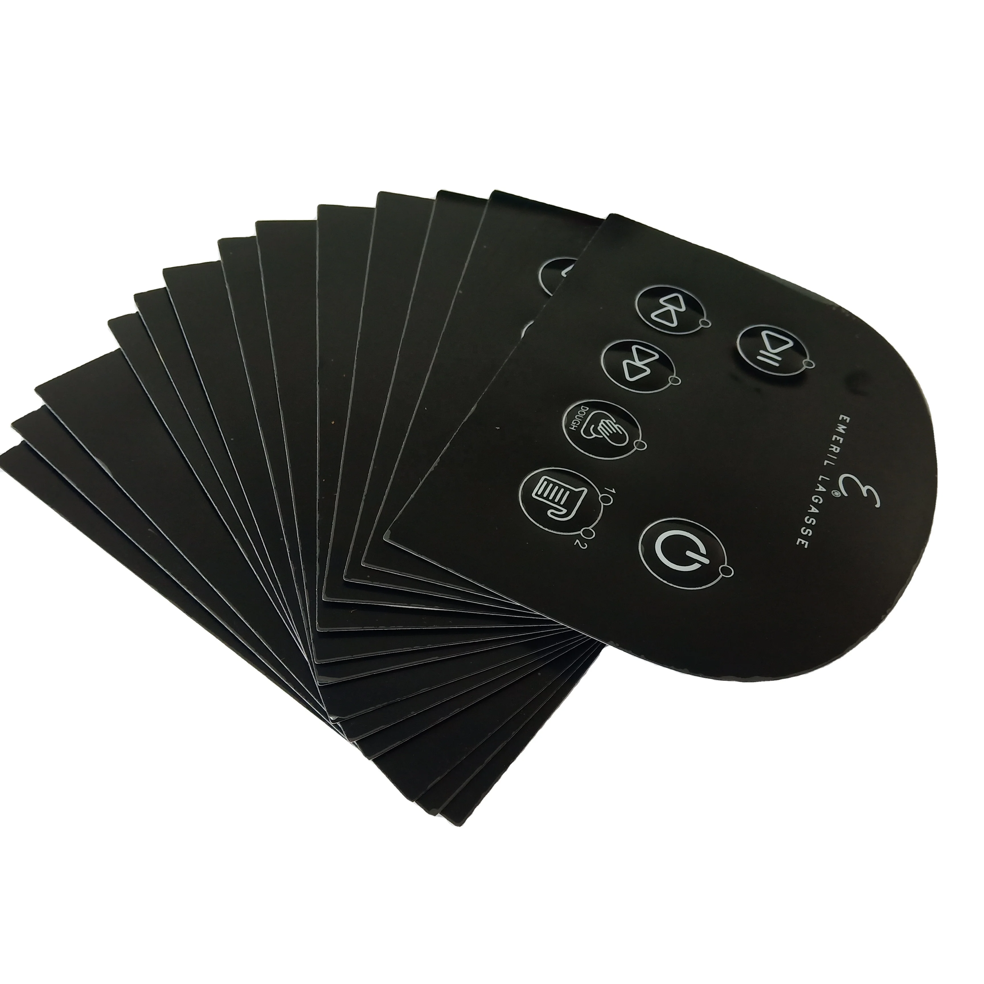 

Custom die cut 3-m adhesive print front control button membrane switch keyboard panel pc lexan label Graphic overlay