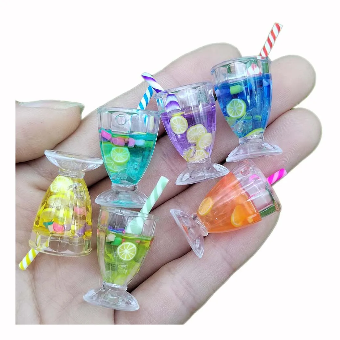 

Kawaii Clear Resin Fruit Drinks 3D Charms for Earrings Dangles Accessories Diy Findings