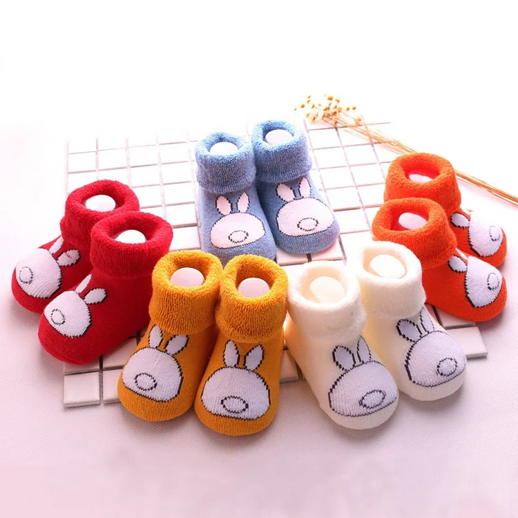 

High Quality 100% Combed Cotton Winter Plus Velvet Thick Kids Thickened 0-3 Years Old Non-slip Cartoon Toddler Infant Tube Socks, More than 6 color are available