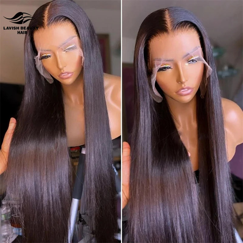 

Lavishbeauty RTS Super Thin Lace Front 13X6 Straight Human Hair Wigs 13X4 Pre Pluck Virgin Cuticle Aligned Hd Lace Frontal Wig