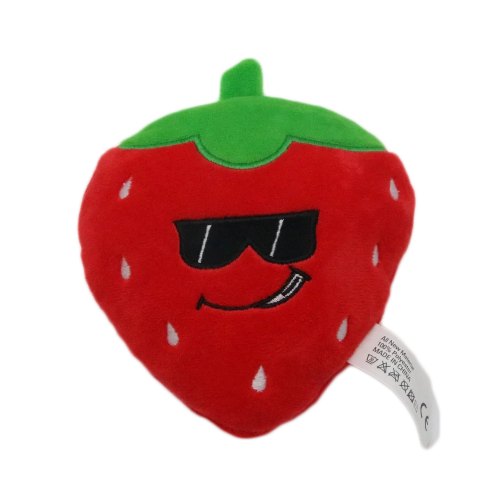 

Strawberry Fruits squeaky customiz new 2021 interactive plush pet toy, Customized