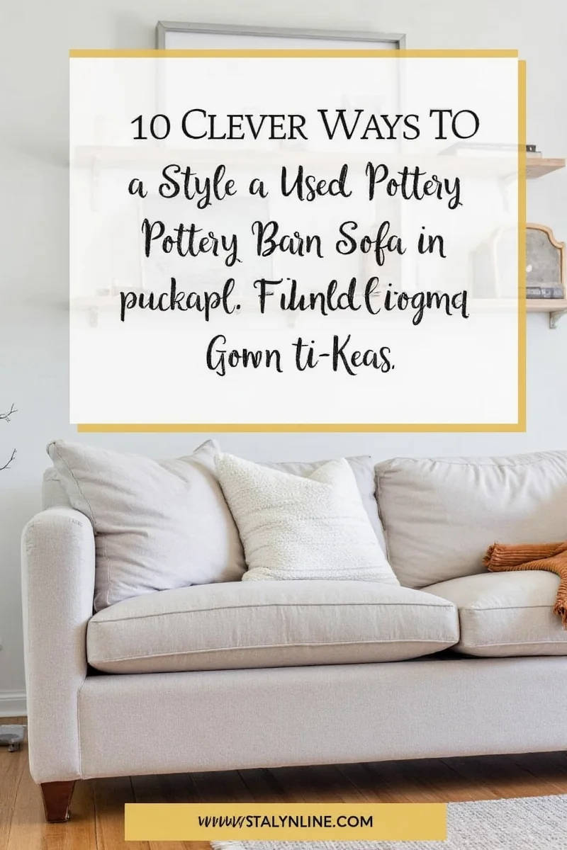 White sofa with blue slipcover
