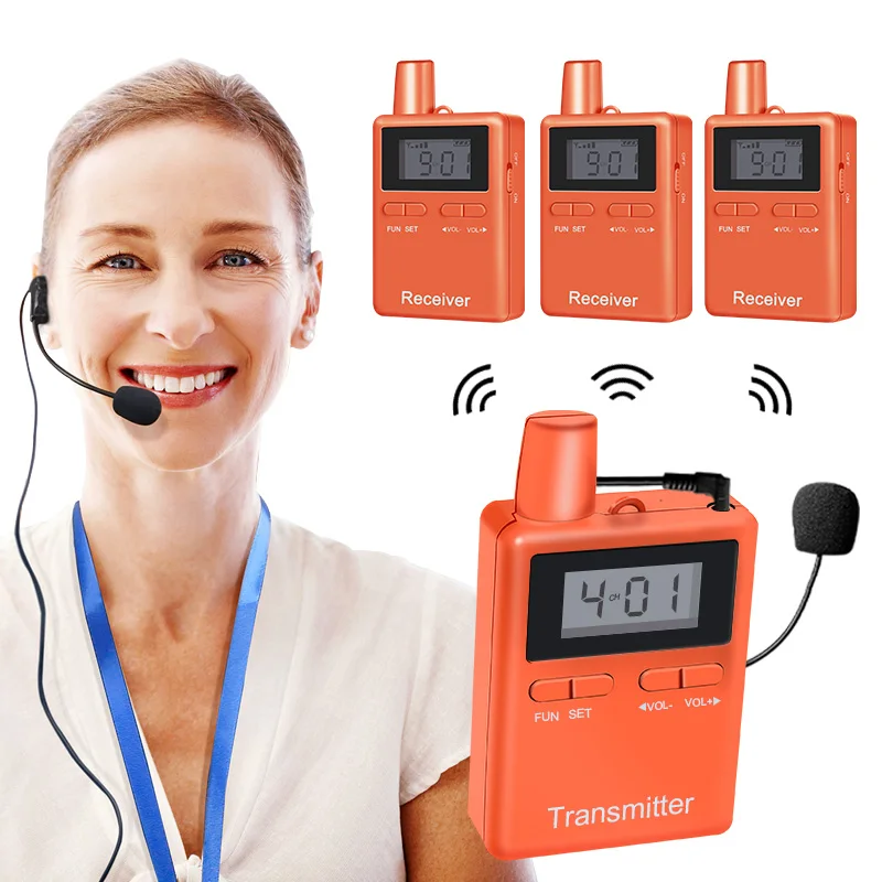 Portable 2.4ghz Wireless Two Way Communication Audio Guide System For
