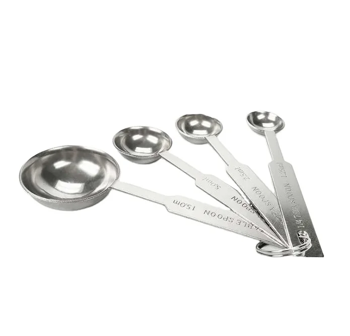 

4 Pcs/set Measuring Cup Stainless Steel Kitchen Measuring Tools Sets Baking Sugar Coffee Graduated Spoons Cooking