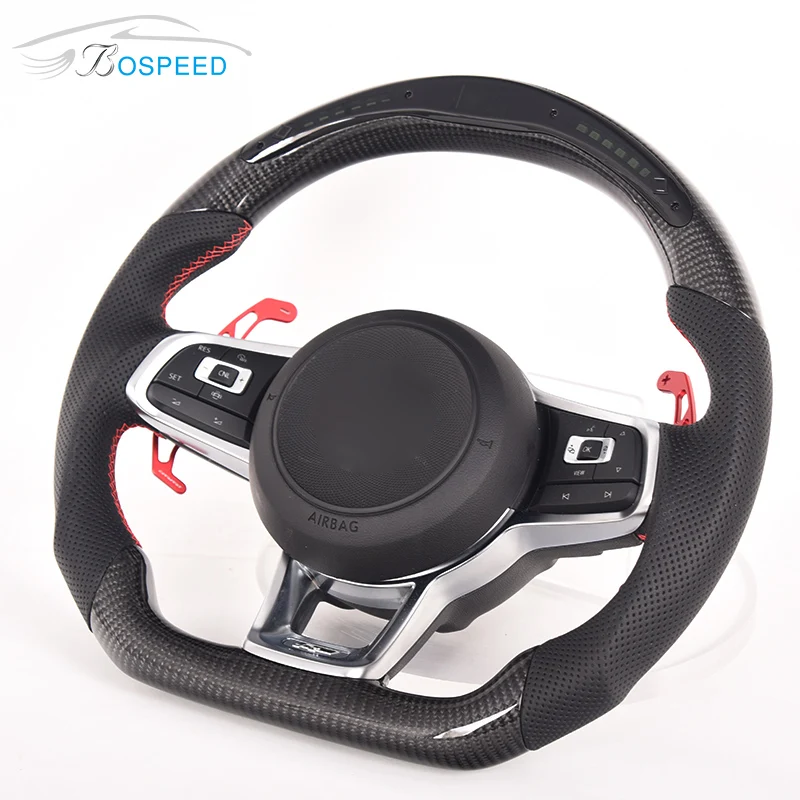 

Led Smart Carbon Fiber Steering Wheel For V-w Golf 7 Gt-s Gt-i R Gtd Gli Car Steering Wheel, Customized color