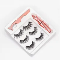 

J843 Hot Sell Portable Fiber Private Label Packaging Box Magnetic Liquid Eyeliner Magnetic False Eyelash Sets