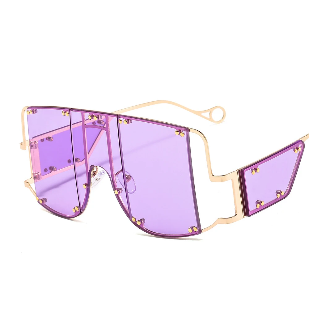 

New Style Popular Vintage Oversize 11 Colors Steampunk Women Face Covering Sunglasses